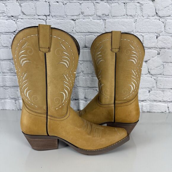 Sterling River Western Cowgirl Boots Women 11M Tan Mid Calf Rodeo Country Boho - Picture 6 of 14